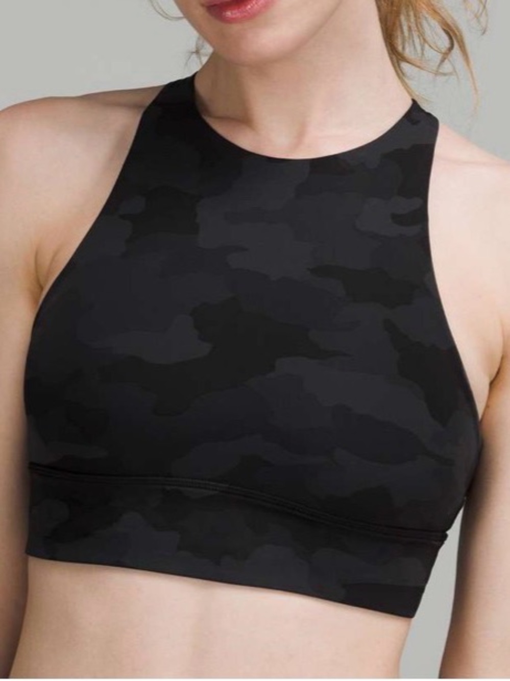 Lululemon sz 14 Energy High-Neck Longline Bra *Medium Support, B–D Cup camo